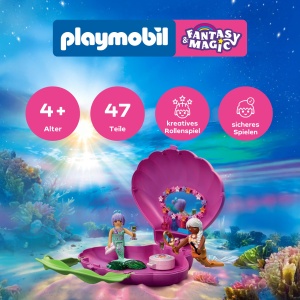 Geanta de mana PLAYMOBIL 72105 cu 2 sirene, accesorii cosmetice, pentru copii 4 - Img 3