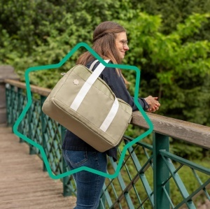 Geanta pentru scutece Badabulle Bowling Olive - Capacitate 20L, 8 buzunare - Img 3