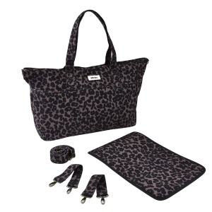 Geanta pentru scutece Beaba Baby Madrid XXL 44L, 11 compartimente, imprimeu leopard - Img 5