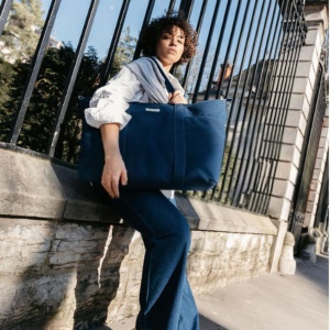Geanta pentru scutece Beaba Madrid XXL 44L, 11 compartimente, design denim - Img 2