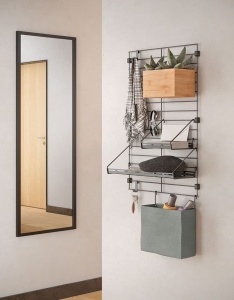 Geanta textila Mural Line 24x9x21 cm gri cadru metalic robust - Img 5