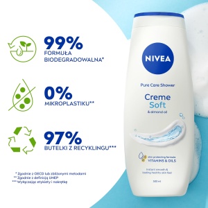 Gel de dus NIVEA Creme Soft 500 ml cu ulei de migdale, spuma catifelata - Img 5
