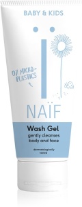 Gel de spalat hranitor Naif - pentru bebelusi si copii - Gel de dus pentru piele sensibila - Ingrediente pe baza naturala - 100% vegan - 200 ml