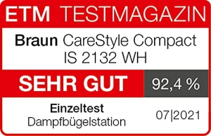 Generator de abur Braun CareStyle Compact IS 2132 WH - Fier de calcat cu abur cu talpa FreeGlide 3D, abur vertical, 2400 wati, presiune pompa 5,5 bari, explozie de abur 400 g/min, rezervor mare de apa de 1,5 l, alb - Img 8