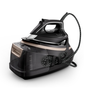 Generator de abur Rowenta Eco Steam Pro, 2800 wati, explozie de abur de 580 g/min, iesire continua de abur de 150 g/min, design ecologic, mod eco, 5 setari, negru/bej, DG9640F0 - Img 1