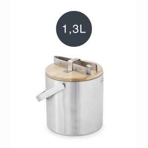 Gheata cu capac Lacor 65514, inox, 1.3L, cu capac din bambus - Img 5