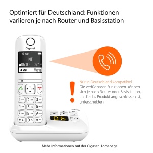 Gigaset AS690A - Telefon DECT fara fir cu robot telefonic - afisaj mare, cu contrast ridicat, profiluri de sunet reglabile - functie hands-free - protectie impotriva apelurilor, alb [versiunea germana] - Img 2