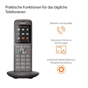 Gigaset CL660A Telefon Dect fara fir cu robot telefonic si ecran color TFT mare, metal antracit, cutie 200 [versiunea germana] - Img 4