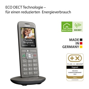 Gigaset CL660HX - receptor DECT de design cu suport de incarcare - compatibil Fritzbox - telefon fara fir de inalta calitate pentru router si baza DECT, antracit-metalic [versiunea germana] [Fara baza] - Img 5
