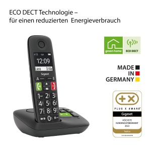 Gigaset E290A - Telefon fara fir pentru seniori cu robot telefonic si butoane mari - afisaj mare, butoane de selectare a destinatiei pentru numere importante, functie de amplificare pentru ascultare foarte tare, negru - Img 5