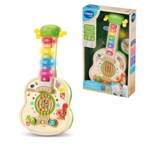 Gitara interactiva din lemn VTech Baby, pentru copii 1,5-4 ani, cu 4 cantece
