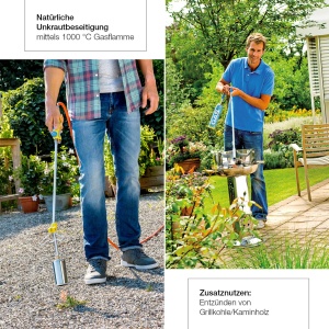 GLORIA Thermoflamm bio Professional PLUS - Arzator de buruieni cu gaz si arzator cu flacara cu furtun de 5 m | Ucigas de buruieni fara substante chimice | Pentru gradina, pasarela si trotuar | Confortabil fara a te apleca | Flacara de 1000 degC - Img 7