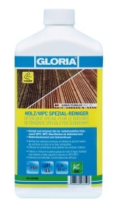 GLORIA Wood & WPC Cleaner - 1 L Concentrat pentru o curatare profunda fiabila | Curatator de terasa pentru terase WPC, lemn, piatra si chit | Ideal pentru MultiBrush si pulverizatoare