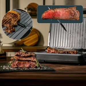 Gratar electric Cecotec RocknGrill 2000 PerfectCook, 2000 W, 30x23 cm, inox - Img 3