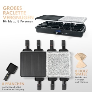 Gratar Raclette Clatronic RG 3518, 8 persoane, piatra naturala, 1400 W - Img 5