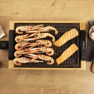 Grill electric Cecotec TastyGrill 2000 W, suprafata mare, structura bambus - Img 5
