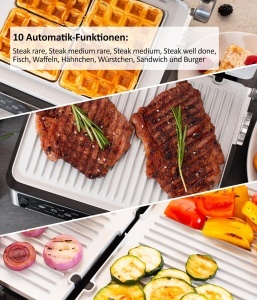 Grill electric Genius Chef, inox, 6 accesorii, 10 functii automate - Img 5