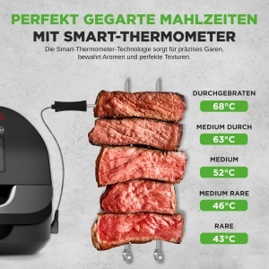 Grill electric NutriChef cu friteuza cu aer cald, 6L, negru, 7 functii - Img 2