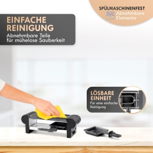 Grill Raclette Clatronic RG 3592 pentru 2 persoane, 20.5 x 10.5 cm, 350W - Img 7