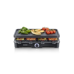Grill Raclette Severin RG 9670, 8 persoane, 1400 W, negru