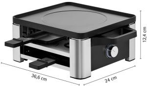 Grill Raclette WMF Lono pentru 4 Persoane, Cromargan, 870W, Antiaderent - Img 7