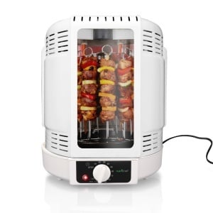 Grill vertical NutriChef 700W Mini-Backofen Rotisserie Alb Compact si Usor de Curatat