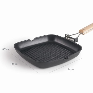 Grillpfanne Lacor 25144, Aluminiu, 24x24 cm, PFOA-free, Negru - Img 2