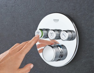 GROHE Grohtherm SmartControl - Termostat cu 3 supape de inchidere (set gata de asamblare, suprafata durabila, blocare de siguranta la 38degC), crom, 29121000 - Img 4