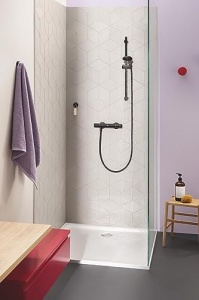 GROHE Start 411732430 Cuier Bademantel Negru Mat Montare Fara Gauri - Img 3