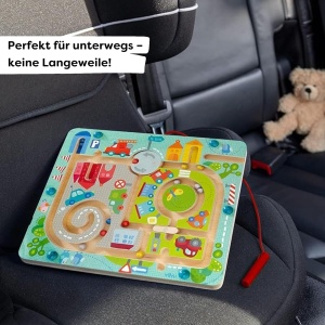 HABA Magnetic Game City Labyrinth - Jucarie educationala interactiva pentru copii de la 2 ani si peste, realizata din lemn - Promoveaza concentrarea, dexteritatea si abilitatile motorii fine - Primii pasi in traficul rutier - 1301056001 - Img 6