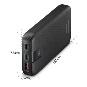 Hama Power Pack PD 20 20000mAh (baterie externa cu 2X USB C + 1x USB A, Power Pack Certified, incarcare rapida, acumulator, accesorii pentru telefoane mobile, tableta, cutie Bluetooth etc., incarcator portabil mic) antracit - Img 9