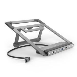 Hama USB-C Hub Docking Station 12in1 Laptop Stand Gri Aluminiu