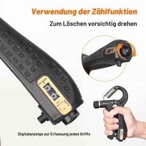 Handtrainer GRIFEMA, antrenor de forta pentru maini, rezistenta ajustabila 5-60kg, negru - Img 4