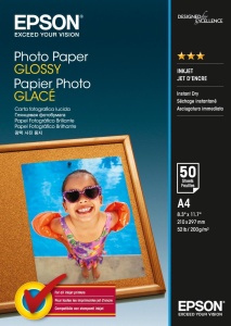 Hartie foto EPSON A4, 50 coli, lucioasa, roz