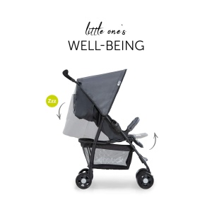 hauck Buggy Sport, Charcoal/Stone - Carucior de calatorie pana 5,9 kg - cu functie de inclinare pentru copii de la nastere pana la 15 kg - Cos de cumparaturi mic pliabil, mare pana la 3 kg - Img 7