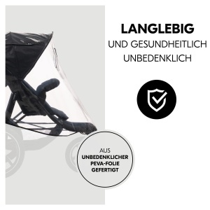 Hauck Husa de ploaie universala pentru carucior tricicleta 58 x 48 x 90 cm fereastra reflectorizanta de contact si de ventilatie compatibila cu Runner - Img 7