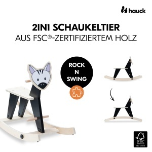Hauck Rock N Swing Schaukeltier Zebra 2in1 Lemn FSC Certificat Transformabil - Img 2