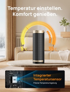 Heizlufter Dreo 2000W cu 70 Oscilatie, Termostat si Telecomanda - Img 4