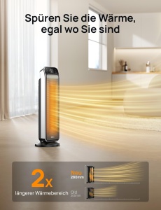 Heizlufter Dreo 2000W cu telecomanda, termostat si oscilatie 70 - Img 3