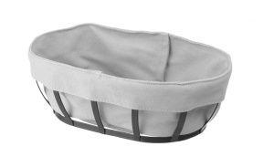 HENDI Cos de paine oval 250x160x75mm metal gri si bumbac lavabil - Img 2