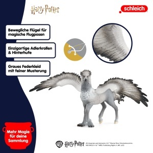 Hippogrif Seidenschnabel Schleich 30 x 16 x 12 cm Culoare gri-negru - Img 4