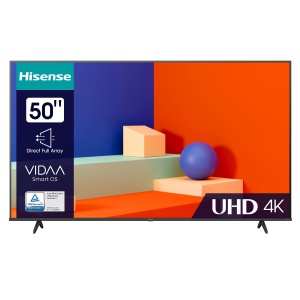 Hisense 50E6KT 127cm (50 Zoll) Fernseher, 4K UHD, LED, Smart TV, HDR, Dolby Vision, Tuner triplu DVB-C/S/S2/T/T2, WiFi, Bluetooth, Alexa Built-In, Mod hotel [2023], schwarz - Img 1