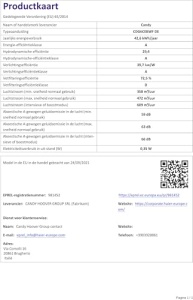 Hota Candy CDG6CEBWF DE / 60 cm latime / putere 213 W / 4 niveluri de putere / putere maxima de aer: 472 m3 / h / aer evacuat si aer de recirculare / eficienta energetica A / lumina LED cu economie de costuri / negru - Img 6