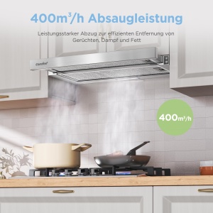 Hota incorporabila COMFEE CHL03M21S 60cm 400 m3h Filtru aluminiu Argintiu - Img 2