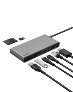 Hub USB-C Belkin Connect 8-in-1, 4K 60Hz, 100W PD, 2.5Gb Ethernet, Gri