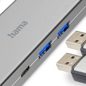 Hub USB C Hama 4 in 1, 1x HDMI 4K, 2x USB-A, 1x USB-C, Aluminiu - Img 3