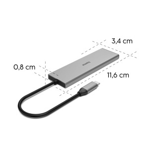 Hub USB C Hama 4 porturi, 2x USB A, 1x USB C, 10 Gbits, aluminiu - Img 5