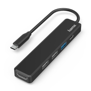 Hub USB C Hama, 5 Porturi, 4K HDMI, Negru