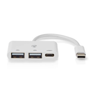 Hub USB Nedis cu 3 Porturi, 1 x USB-C, 2 x USB 2.0, Alimentare prin USB