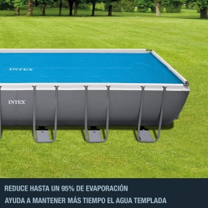Husa solara Intex pentru Ultra Frame dreptunghiulara 732 x 366 cm, grosime 160 microni, dimensiuni de productie: 716 x 346 cm, 28017 albastru - Img 5